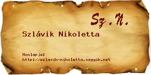 Szlávik Nikoletta névjegykártya