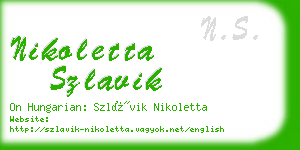 nikoletta szlavik business card